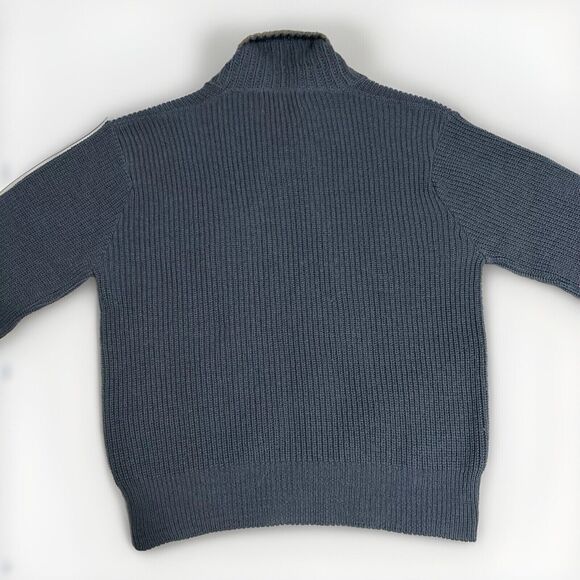 Vintage Wool Sweater Towne and King California Mens L V Neck Shawl Collar Blue - Picture 10 of 15